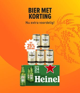 Bier met korting. tot 25% korting.